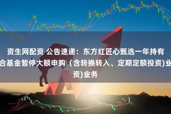 资生网配资 公告速递：东方红匠心甄选一年持有混合基金暂停大额申购（含转换转入、定期定额投资)业务